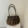 Bolsa tote com laço plissado para mulheres, nova bolsa de ombro da moda estilo coreano 2026, grande capacidade, adequada para o trabalho e pode ser carregada sob o braço