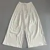 Calça Feminina Minimalista de Dobras de Cintura Alta com Amarração e Pernas Largas, Novo Estilo Primavera, Caimento Solto, Emagrecimento, Fluido, Casual Longa, Cor Sólida Versátil