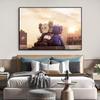 Pintura decorativa moderna minimalista creativa para mesita de noche de dormitorio, tendencia de moda, pintura colgante para pared de fondo de sala de estar, oso violento niños