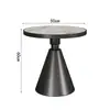 Mesa de Café Pequeña Nórdica de Lujo Ligero, Mesa Lateral para Sofá, Mesa de Esquina para Sala de Estar del Hogar, Mesa Redonda Pequeña Moderna Minimalista de Pizarra y Mármol