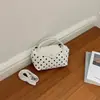 Bolsa de Mão de Bolinhas Primavera/Verão 2026 com Alça de Ombro Larga Removível, Fecho de Botão de Pressão, Bolsa Transversal Estilo Coreano Delicado