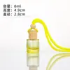 Botella de ambientador de coche de colores con cordón, colgante de perfume pequeño para ventilación de coche, botella difusora mini para espejo retrovisor