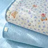 Funda de Cama de Doble Capa de Gasa de Dibujos Animados para Madre y Bebé, Terciopelo de Leche, Acolchada, Engrosada, Protector de Cama Antideslizante, Sábana Lavable a Máquina para Colchón