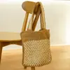 Cesta para recoger frutas y verduras cesta de mano de color contrastante bolsa tejida de Laizhou bolsa de paja tejida
