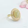 Anillo de Jade Hetian Natural Guan Yu Anillo de Jade Agua Clara Anillo Completamente Diamantado Venta al por Mayor de Fábrica y Entrega S3121702