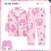 Pijamas de manga larga para niñas, primavera y otoño, 2024