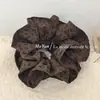 Retro Leopardo Leche Pequeño Cintura Alta Intestino Grueso Goma para el Cabello Estilo Coreano Moda Versátil Cuerda para el Cabello Cola de Caballo Alta Elasticidad Cuerda para el Cabello Flor para el Cabello de Temperamento