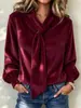 Estação Independente Transfronteiriça Europeia e Americana 2026 Wish Moda Feminina Amazon Novidades Outono Inverno Elegante Fashionável Blusa de Manga Longa com Laço