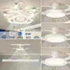 Luminária Ventilador Nórdica Invisível para Sala de Estar, Simples e Elegante, Luminária Ventilador de Luxo Leve, Luminária Ventilador Silenciosa Protetora para os Olhos, Pacote Completo para a Casa