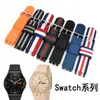 Para SWATCH SWATCH correa de reloj correa tejida de lona de nylon correa 17 19 20 mm correa de silicona de repuesto