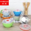 Taza de acero inoxidable 304 para fideos instantáneos color nórdico macarrón tazón para conservar alimentos tazón sellado de dibujos animados tazón para fideos instantáneos comida rápida Taza
