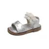 Sandálias Infantis 2026 Novidades de Verão Sapatos de Praia com Solado Macio para Crianças Sandálias de Renda Abertas para Meninas Sapatos Casuais