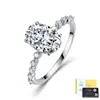Anel de Noivado Moissanita Oval com Braço Torcido Prata de Lei S925 Cravação de Seis Garras Anel Feminino Joia de Prata para Casamento Europeu e Americano