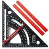 Regla de respaldo triangular para carpintería Yunbei Aleación de aluminio Carpintería Regla de ángulo recto 7 pulgadas Pulgadas/Métrico Regla de ángulo de 90 grados Dropshipping
