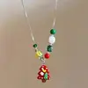 Otoño e Invierno Nuevo Árbol de Navidad Muñeco de Nieve Collar Gargantilla Diseño Versátil Suave Nicho Diseño Único Collar