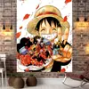 Tela de fondo grande de una pieza tela colgante ins lienzo de anime japonés decoración de cabecera de dormitorio tela de pared tapiz de Luffy