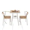 Mesa de Chá e Conjunto de Cadeiras para Lazer na Varanda Pátio Madeira Plástica Exterior Villa Exterior Casa Apartamento Pequeno Ao Ar Livre À Prova D'Água Proteção Solar