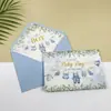 Set de tarjetas de agradecimiento de Amazon con estampado de lámina dorada, tarjetas plegables en blanco estilo ins en inglés con sobres para saludos navideños transfronterizos