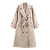 Comércio exterior inverno 2025 novo estilo europeu e americano moda feminina elegante casaco de abotoamento duplo com cinto 1255892