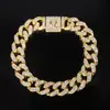 Joyería de Aleación 12mm Letras Inglesas Flip Cadena Completamente de Diamante Hiphop Rap Europeo y Americano Hip-Hop Collar Venta al por Mayor