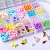 Set de Cuerda para Ensartar Cuentas Redondas de Colores Mixtos Acrílicas de 24 Compartimentos Transfronterizo Kit de Accesorios para Pulseras DIY con Hilo Elástico, A partir de 1 Caja
