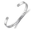 Pulsera transfronteriza nueva de acero de titanio MOM PAPÁ HIJO HIJA acero inoxidable Pulsera abierta en forma de C con inscripción anillo