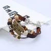 Comercio exterior súper ventas pulsera tejida vintage de cuero de vaca con cuentas hechas a mano comercio electrónico transfronterizo suministro estable