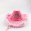 Sombrero Vaquero Corona Pluma Sombrero Mao con Luz Papá Noel Negro Sombrero Elegante Moda Carnaval Amazon Vaquero Borde