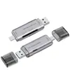 Lector de tarjetas USB 3.0 tipo C SD TF doble cabezal dos en uno para teléfono móvil lector de tarjetas multifunción