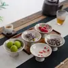 Bandeja de té de cerámica con diseño floral azul y blanco para preparar té helado, Plato de frutas, Frutas secas, Bandeja de postres estilo Zen chino, Bandeja para tazas de aperitivos