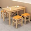 Mesas de Madera Maciza, Mesas de Comedor para Uso Comercial en Restaurantes, Mesas Cuadradas para Apartamentos Pequeños, Mesas para el Hogar, Cafeterías, Mesas Rectangulares para Cafeterías de Desayuno