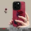 Corrente Rosa Vermelha Adequada para Capa de Celular Apple 16 iPhone 17 Pro Max Camurça 14 Silicone 15 Capa Protetora