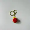 Colgantes de Fruta Tejidos a Crochet Hechos a Mano Manzana Mini Durazno Sandía Llavero Encanto para Bolso Accesorios DIY Producto Terminado