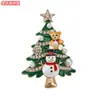 Broche de Muñeco de Nieve con Árbol de Navidad con Pedrería Perlas Esmalte Metal Pin Festival de Navidad Accesorios de Ambiente para Traje Abrigo