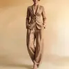 Otoño 2026 Nuevo Moda Femenina Estilo Exportación Europeo y Americano Top con Cuello Blazer Conjunto de Pantalones Casual Suelto Color Sólido