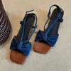 Primer Encuentro de la Temporada~ Sandalias Impresionantemente Hermosas de Estilo Francés para Combinar con Vestidos, Sandalias Sexy de Punta Abierta con Tacón Grueso para Mujer, Calzado de Verano para Exteriores, Sandalias Romanas de Una Correa