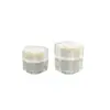 Botella Octagonal Blanca Perlada de Acrílico 100ml Loción Plateado Electrochapado 30g Botella para Crema Multicara Material de Empaque para Productos de Cuidado de la Piel