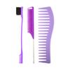 Set de Peines de Peluquería Platino de 3 Piezas, Set de Peines de Plástico Modernos para Peinar y Cortar el Cabello, Peine para Mechas, Peine para Patillas