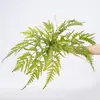 Sensación al tacto hierba persa colgante hojas grandes de helecho decoración de pared simulación pared de fondo de planta verde estilo bosque paisajismo helecho plantas falsas