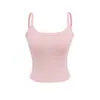 Desejo Puro Novo Produto de Verão: Top Regata Feminino Slim-Fit Elástico Profundo nas Costas com Bojos Removíveis, Top Curto de Cintura Alta Estilo Europeu e Americano