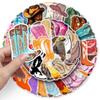 50 pegatinas de botas de cowboy color graffiti caricatura botas de montar zapatos impermeables decorativas para diario papelería pegatinas al por mayor