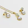 Set de Joyería de Piedra Ojo de Gato Más Vendido Transfronterizo, Diseño Moderno y Sencillo, Pendientes y Collar, Set de Joyería de Perlas de Alta Gama
