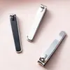 Cortauñas de acero inoxidable cepillado, paquete individual para uso doméstico, herramienta portátil para manicura y cuidado de uñas de adulto