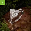 Anillo Original Yinziyun de Moissanita con Forma de Lágrima de 3 Quilates, Anillo Clásico de Lujo Brillante de Plata de Ley s925