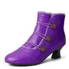 Botas Femininas de Salto Alto Tamanho Grande 2026 40-43 Botas de Cano Curto com Salto Bloco