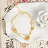 Novo Bracelete Vietnamita Estilo Chinês Ouro de Areia Estilo Palaciano Esmalte Duas Linhas Flor de Lótus Estilo Nacional Cor Duradoura Sem Cor Primeira Joia