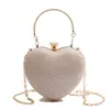 Bolso Nuevo Estilo Coreano de un Solo Hombro en Forma de Corazón Bolso de Cadena de Nicho Bolso Cruzado Bolso con Sentido de Alta Calidad Bolso de Noche Bolso de Cadena para Mujer