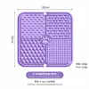 Bestseller transfronteiriço tapete de alimentação para animais de estimação com ventosa de silicone, tigela de alimentação lenta, tapete quadrado de silicone para alimentação lenta com raspador