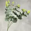 Flor artificial branca verde amarela folha material casamento coreano floral flor artificial Mori hotel Estrada arranjo de flores de chumbo planta verde pico de bambu grama