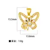 Moda Transfronteiriça Liga de Cobre Micro Diamante Zircônia Colorida Borboleta Pingente Acessórios DIY Acessórios de Colar Atacado